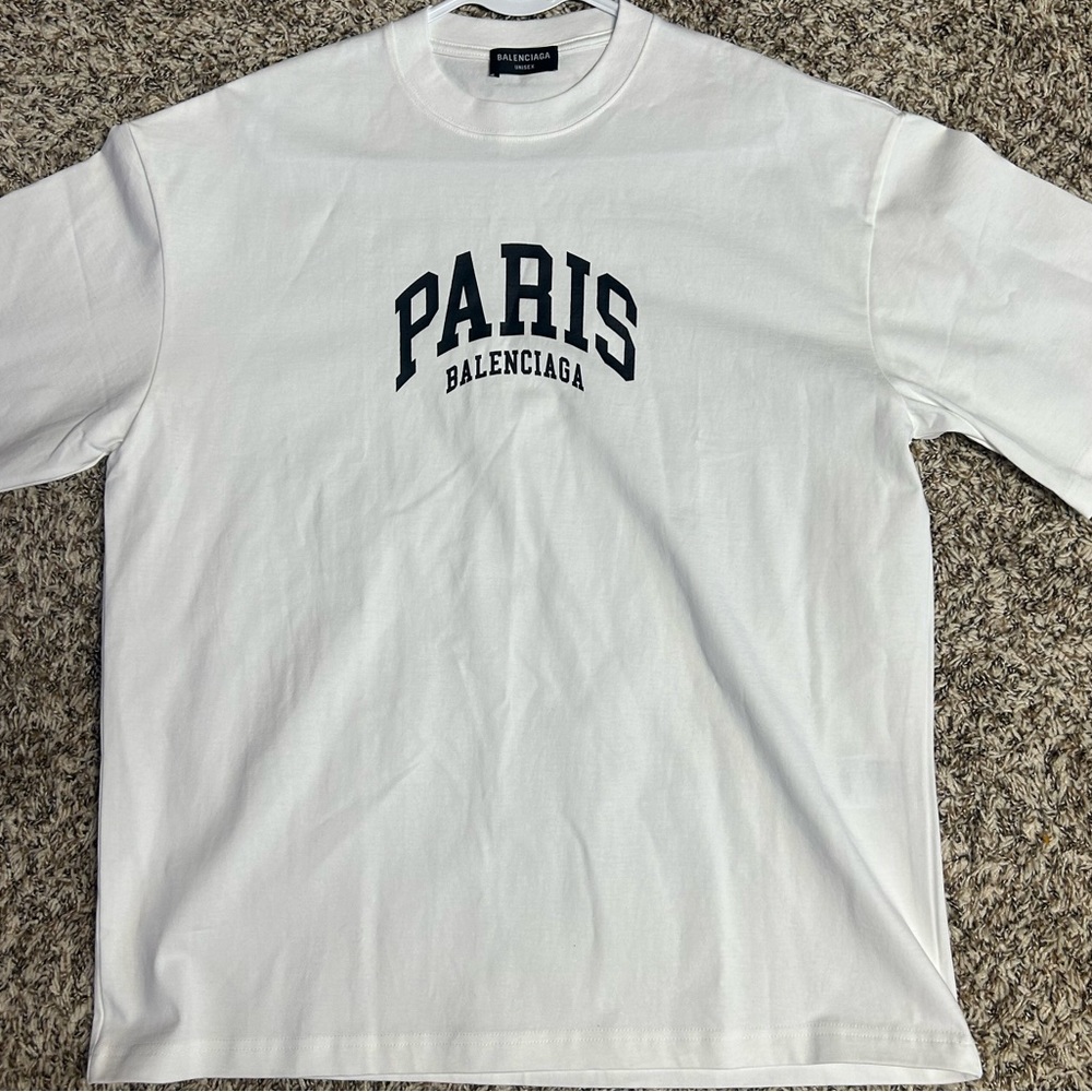 Balenciaga City Paris Logo T-Shirt White